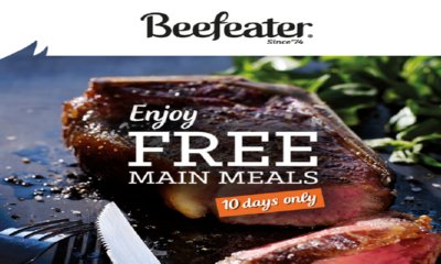 Free Main meals at Beefeater Restaurants